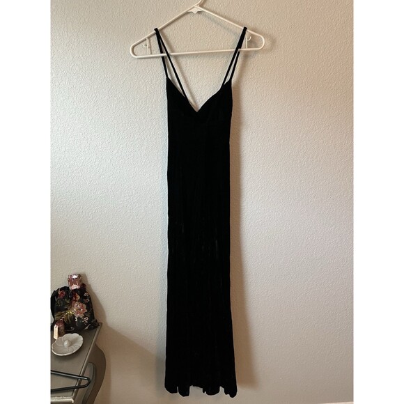 Vintage Velvet cross back Maxi Dress Babydoll fairy grunge vamp whimsigoth XS - Picture 4 of 14